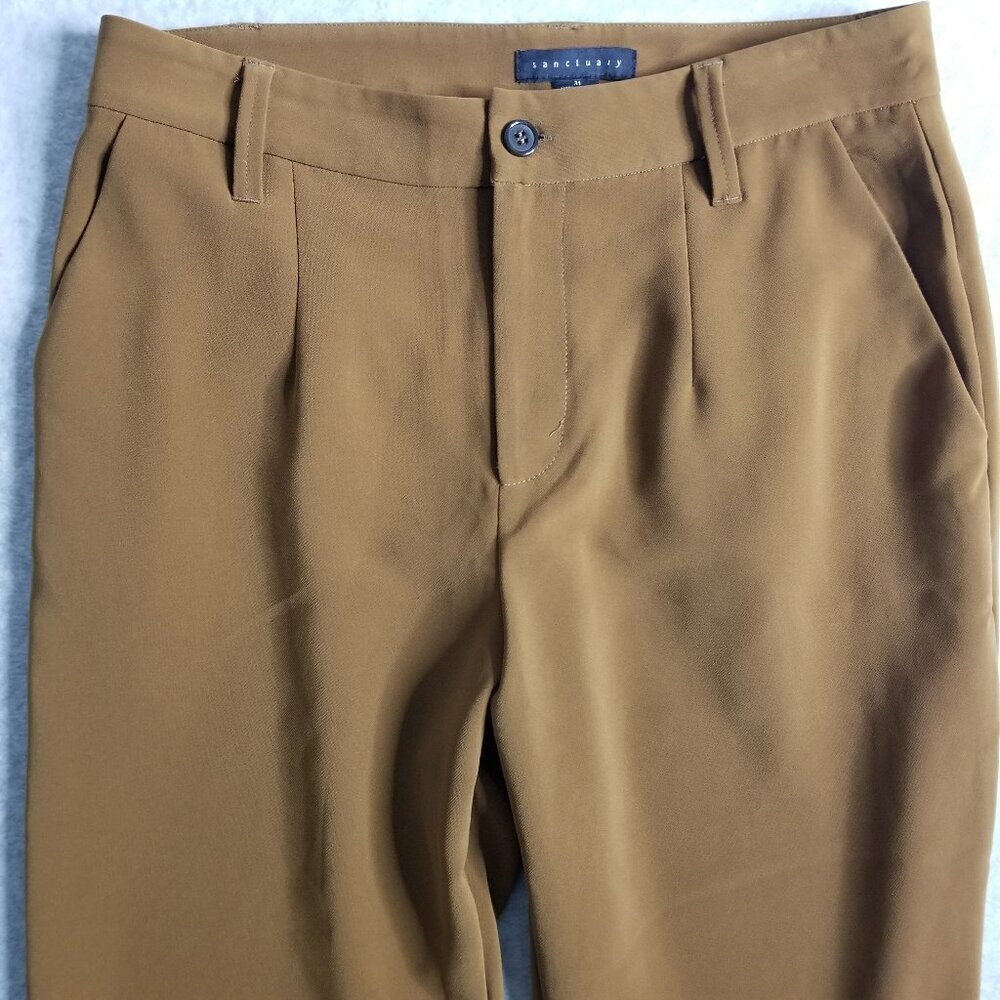 Sanctuary Women Size 31 Wide Leg Brown Pants Side Slit Pockets Office Career